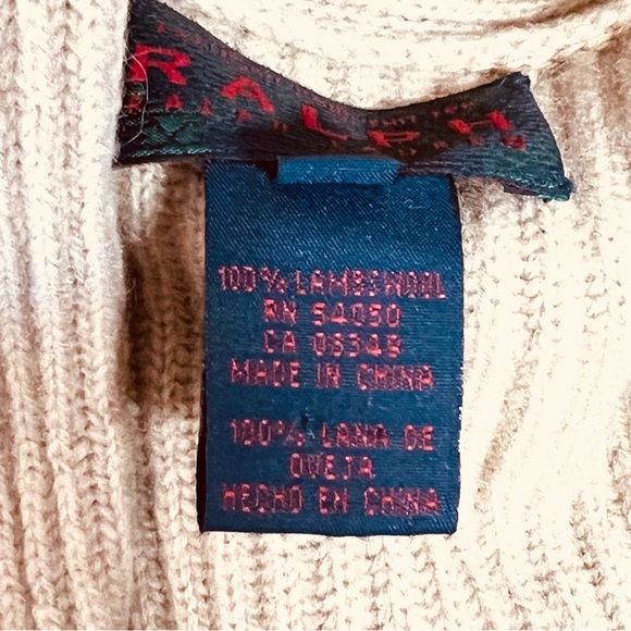 Ralph Lauren Sz S Vintage 1996 Crochet Patchwork Lambswool Cardigan Sweater - Picture 11 of 13